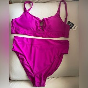 NWT 2 Piece Bar lll Bikini Swimsuit Neon Orchid Color Size L